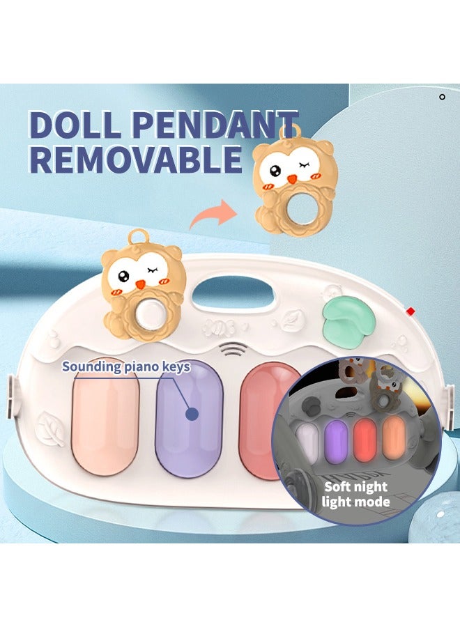 6-in-1 Baby Walker, Multifunctional Baby Play Mat, Baby Gym Mat with Kick-Activated Piano and Hanging Toys for Cognitive and Motor Skills Development, Pink - Image 5