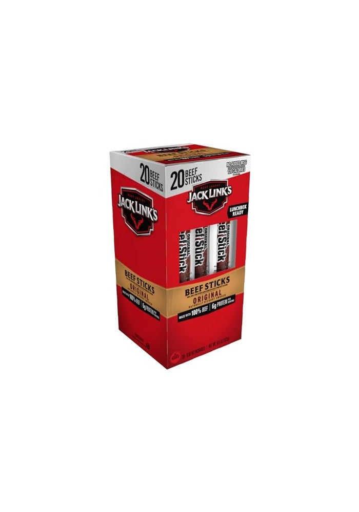 Jack Link's Jack Links Original Beef Jerky Sticks  Made with 100 Real Beef  Ready to Eat Real Meat Protein Snacks  5g Protein per Serving  092 oz Meat Stick - Image 1