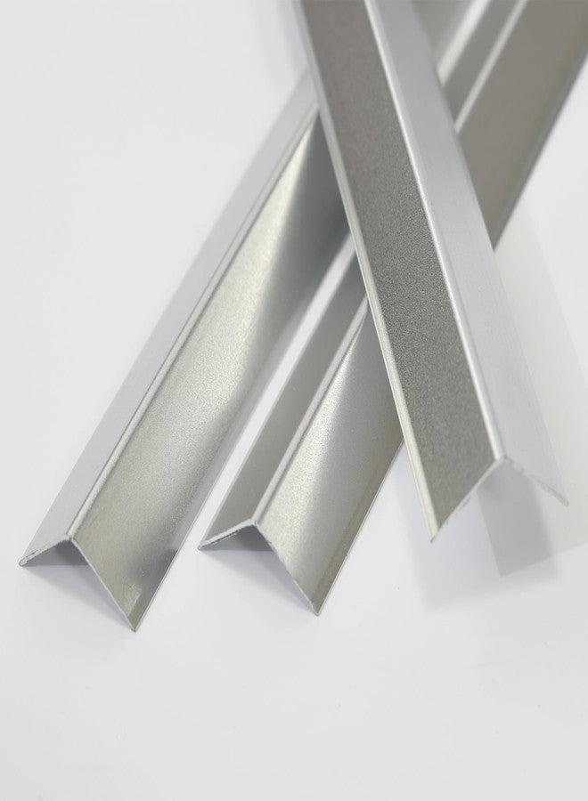 Coengwui Aluminum Corner Guards, Peel and Stick L-Shaped Molding Trim for Wall Table Door Frame Protection and Decoration (Matte Silver, 3Pcs x 2.9ft x 0.8in) - Image 1