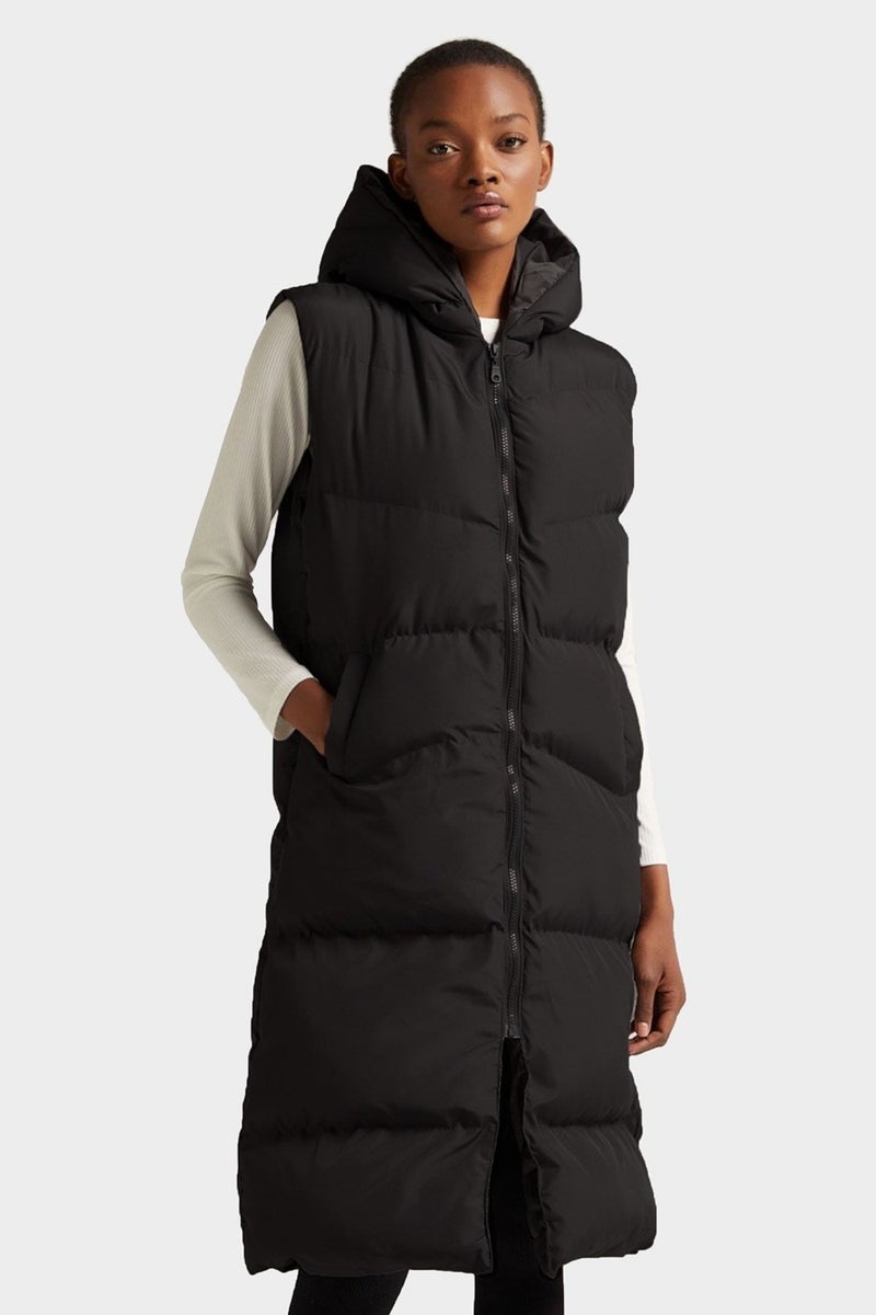 Açelya Okcu Azalea Okcu Long Hooded Filling Vest  - Image 2