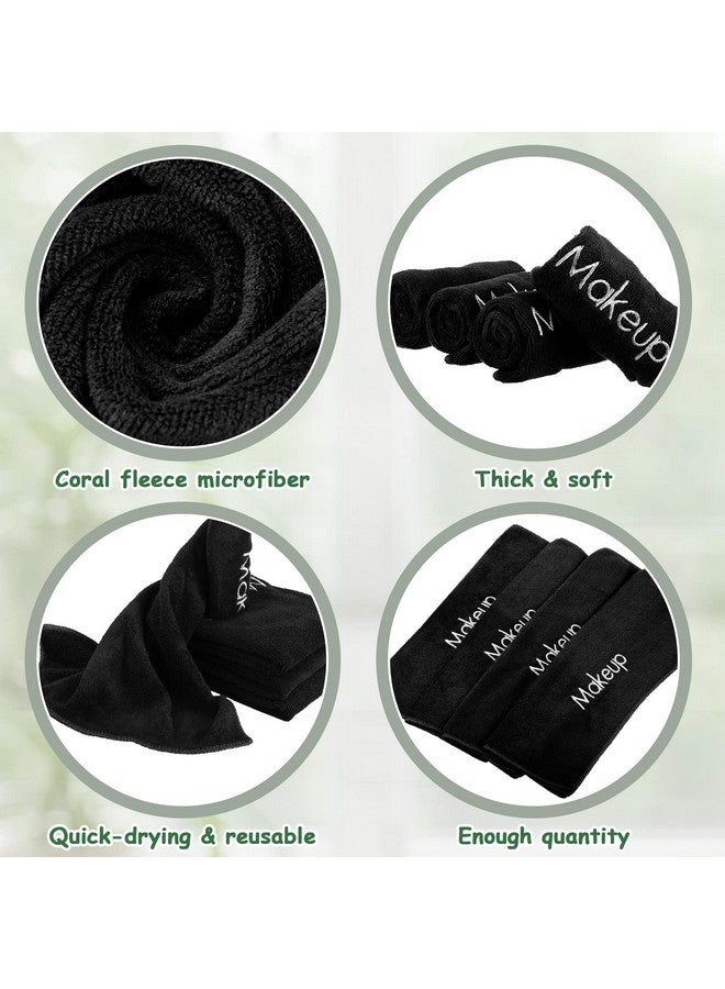 Shimeyao 20 Pack Makeup Washcloths Microfiber Makeup Remover Towels Reusable Quick Dry Face Wash Cloth Soft Washable Fingertip Facial Makeup Towels for Cleansing Hand and Make Up,13x13 Inch(Black) - Image 3
