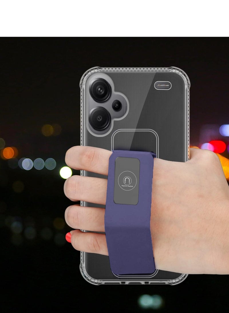 Wtech TPU Hand Grip Air Pillow Case Cover For Xiaomi Redmi Note 13 Pro+ / Xiaomi Redmi Note 13 Pro Plus 5G 2023 Clear/Lavender - Image 2