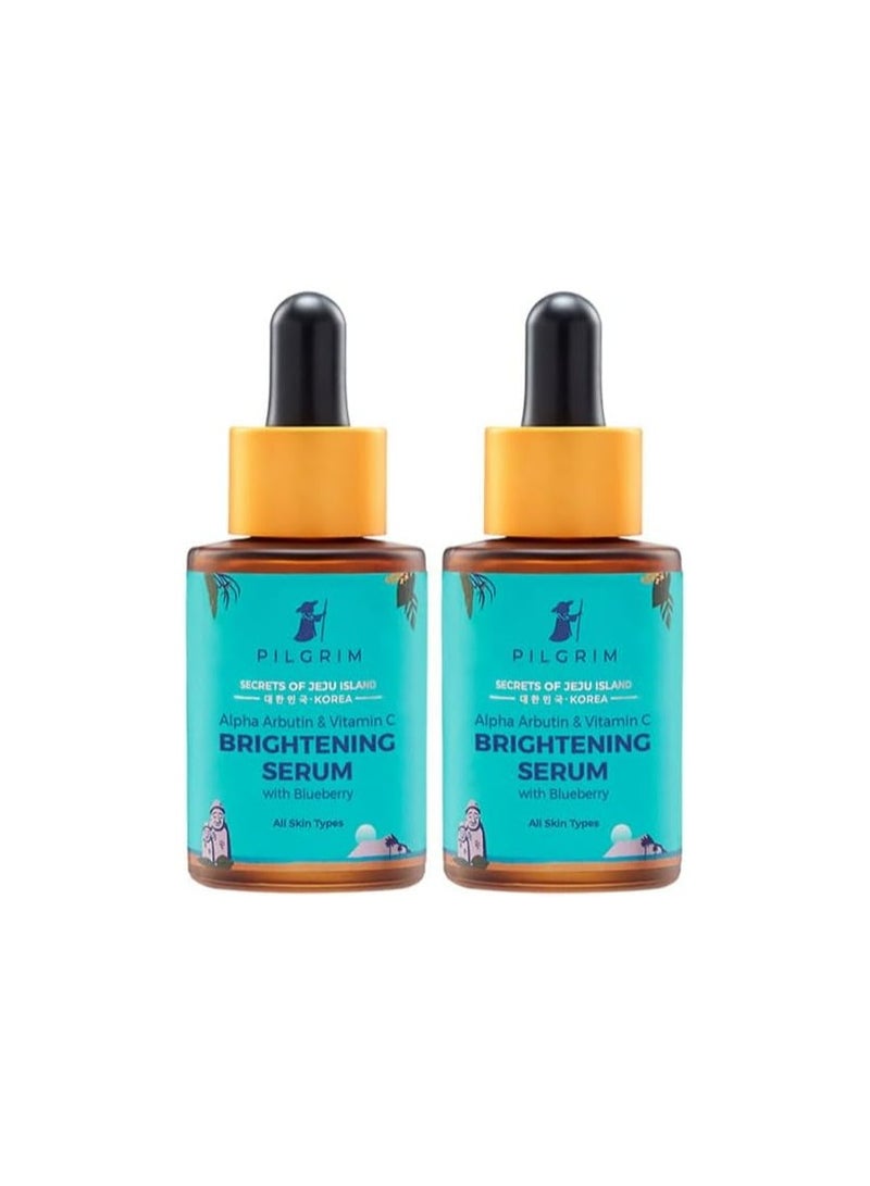 PILGRIM Pilgrim Korean 2% Alpha Arbutin&3% Vitamin C Brightening Face Serum For Glowing Skin|Alpha Arbutin Face Serum|All Skin Types|Men&Women|Korean Skin Care|Vegan&Cruelty-Free|60 Ml(Pack Of 2) - Image 1