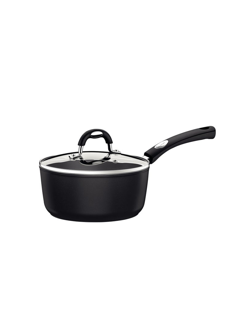 TRAMONTINA Since 1911,Made in Brazil- Monaco Induction 20cm 2.6L Black Aluminum Saucepan with Interior and Exterior Starflon Premium PFOA Free Nonstick Coating - Image 1