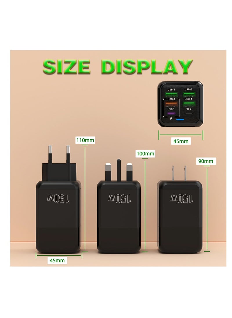 Generic - 150W Multi-Port USB-C Super Fast Wall Charger Power Adapter - Image 1