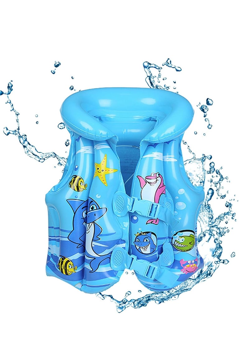 KASTWAVE Inflatable Kid Float Swim Vest, Kids Float Swimsuit, Floaties Swim Aid, Floating Jacket,  with Adjustable Safety Strap PVC Quick Release Buckle for Beach, Swimming Learning Buoyancy Swimwear, M - Image 1