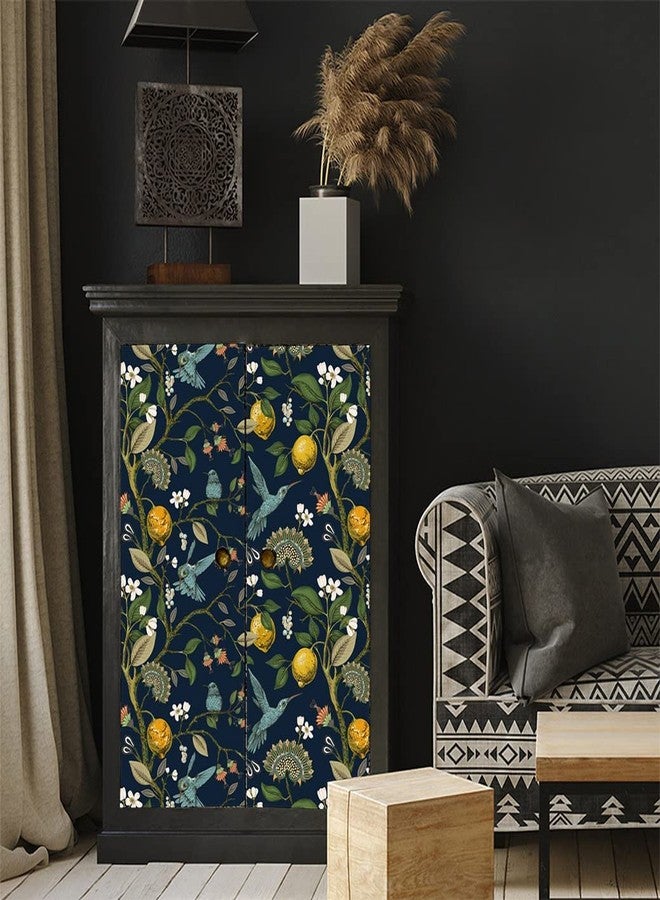 Blooming Wall Blue Bird Fresh Lemon Tree Peel and Stick Wallpaper Removable Self Adhesive Wall Mural Wall Decor, 14.5 Square Ft/Roll - Image 4