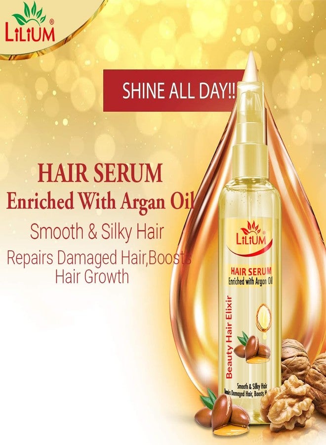 Lilium Hair Serum 50ml | Enriched With Argon Oil | Beauty Hair Elixir | Smooth Silky & Nourishing | Repairs Damaged Hairs | Frizz Control & Boosts Hair Growth | for Women & Men | 100% Vegan - Image 3