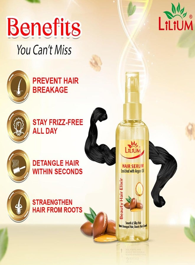 Lilium Hair Serum 50ml | Enriched With Argon Oil | Beauty Hair Elixir | Smooth Silky & Nourishing | Repairs Damaged Hairs | Frizz Control & Boosts Hair Growth | for Women & Men | 100% Vegan - Image 5