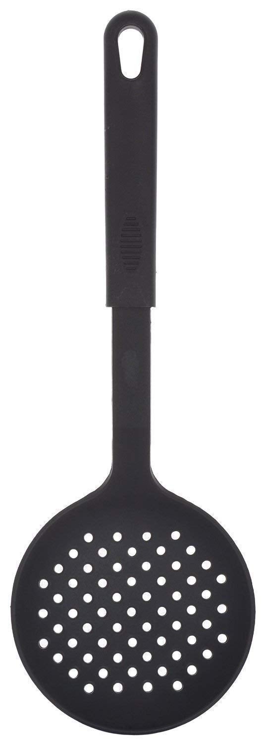 RIVUGJA RIVUGJA Nylon Ladel Kitchen Tool Set of 6Pcs Black Spoons for Non Stick Cookware Spatula Turner Ladle Spaghetti Server Slotted Solid Spoon  - Image 4