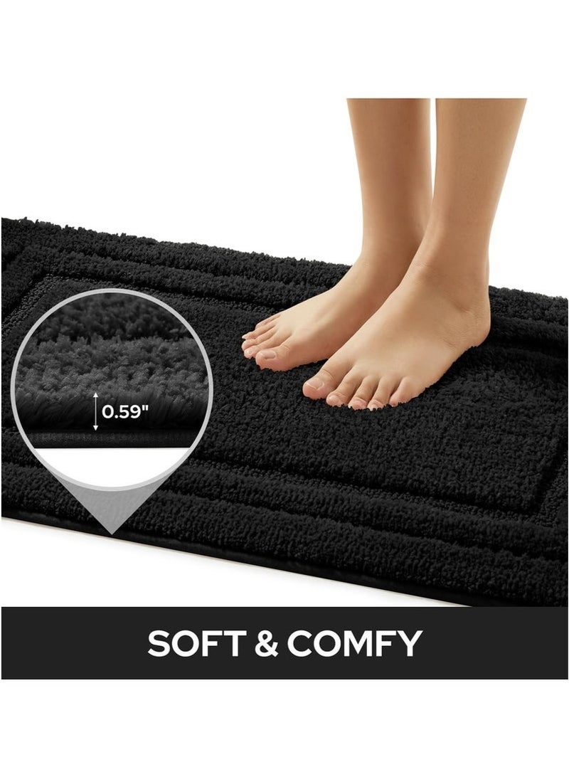 2 Piece Bathroom Rugs Sets Super Soft and Absorbent Non Slip Microfiber Machine Washable Bath Mat Set - Image 2