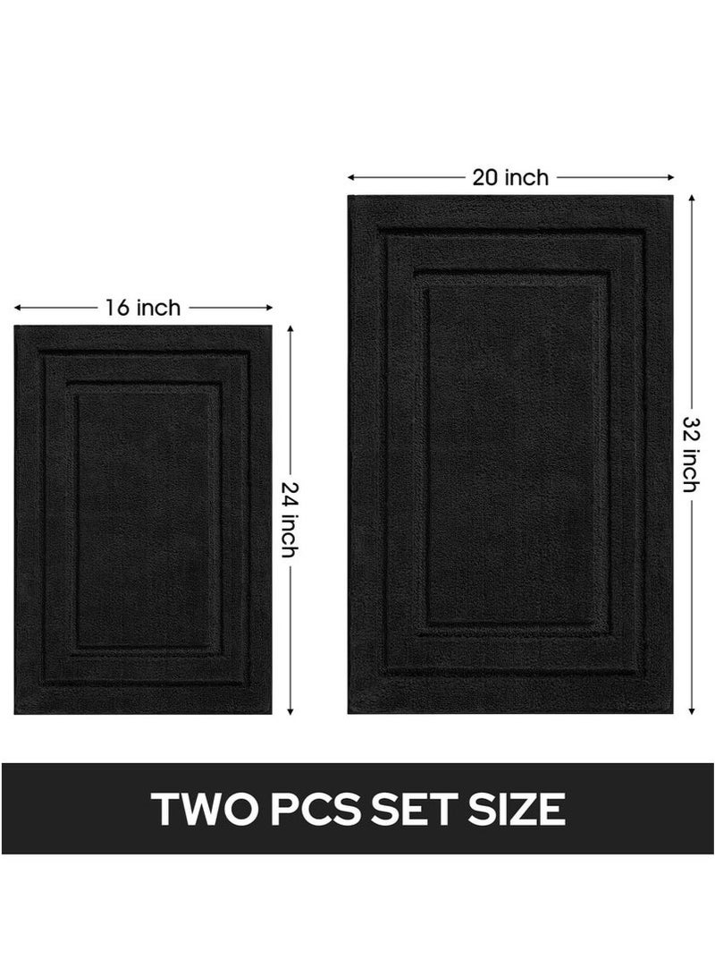2 Piece Bathroom Rugs Sets Super Soft and Absorbent Non Slip Microfiber Machine Washable Bath Mat Set - Image 1