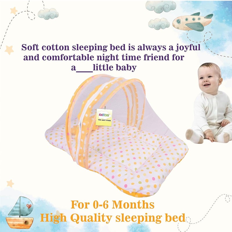 Kwitchy Baby Bed New Born Baby Bedding Set Sleeping Bag Mattress Carry Bags Nest Bed Nappy Changing Sheets Net Bed Combo Set Gift Pack Essentials 06 Months Yellow - Image 3