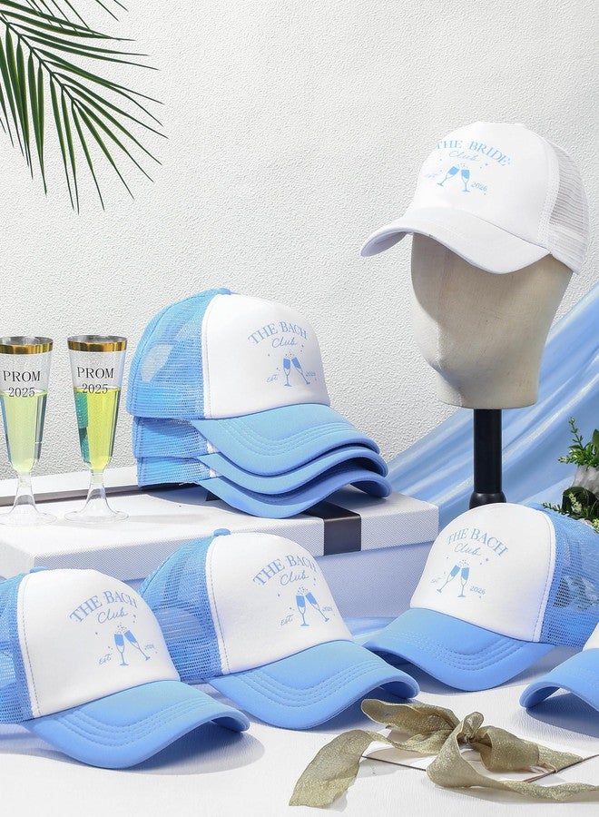 Shyyween 8 Pack Social Club Bachelorette Party Hats Include 1 Pack The Bride Cap and 7 Pcs The Bach Club Trucker Cap(Blue,The Bach) - Image 3