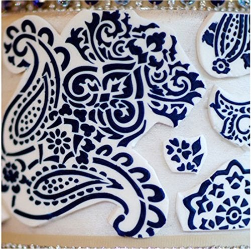 Designer Stencils C968 Ted Scutti's Intricate Paisley Cake Side Stencil - Image 4