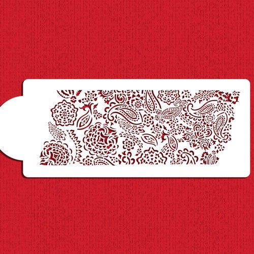 Designer Stencils C968 Ted Scutti's Intricate Paisley Cake Side Stencil - Image 3