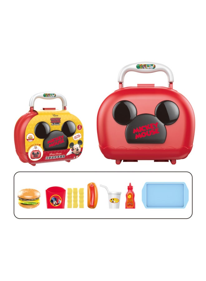 Disney Play House Satchel Handbag Children's Toy Ice Aisha Mickey Minnie Boys And Girls Admissions Gifts-Color:Mickey Burger Tote: 8921A  - Image 1