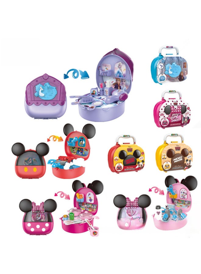 Disney Play House Satchel Handbag Children's Toy Ice Aisha Mickey Minnie Boys And Girls Admissions Gifts-Color:Mickey Burger Tote: 8921A  - Image 2