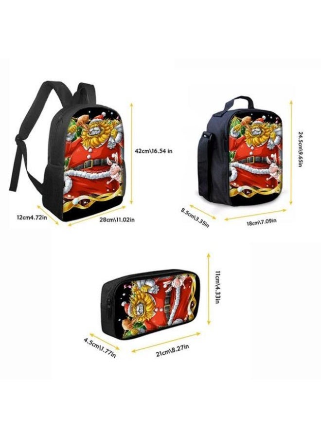 general The latest universal cartoon printed three piece practical bag combination (suitable for students, children, friends, outings, mountain climbing, etc.) - Image 3