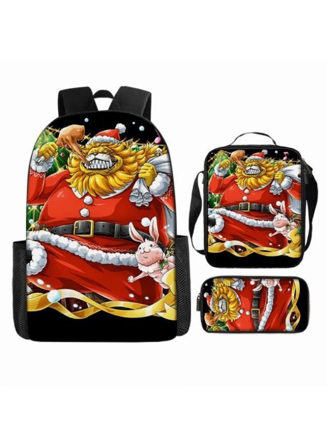 general The latest universal cartoon printed three piece practical bag combination (suitable for students, children, friends, outings, mountain climbing, etc.) - Image 2