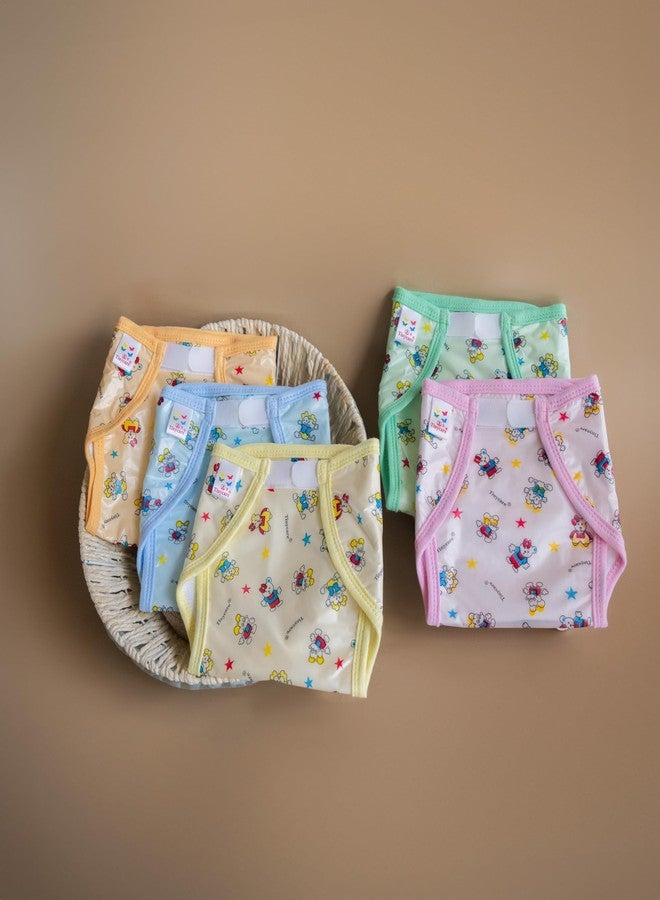 Tinycare New Born Baby's Cloth Nappies For Kids & Infants, Leakproof Printed Nappy/Langot/Diapers (Pack of 5)_Size-L (Washable and Reusable) - Image 4