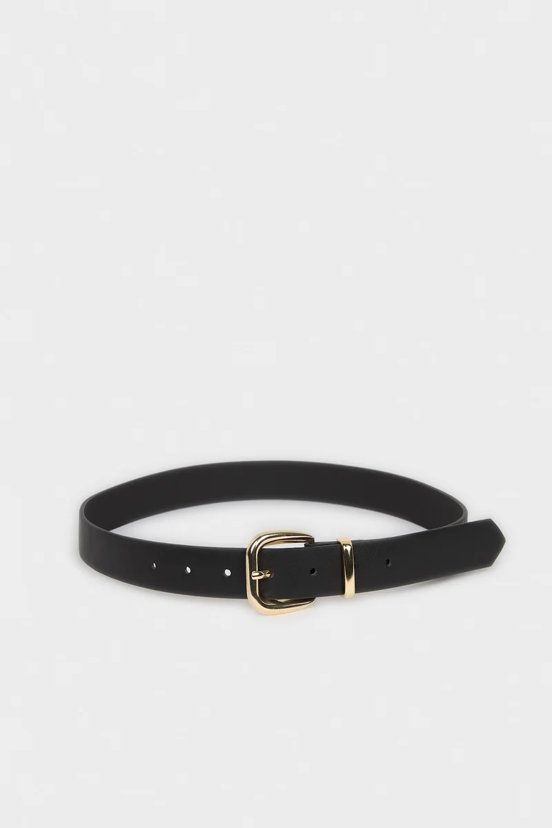 Woman Rectangle Clasp Faux Leather