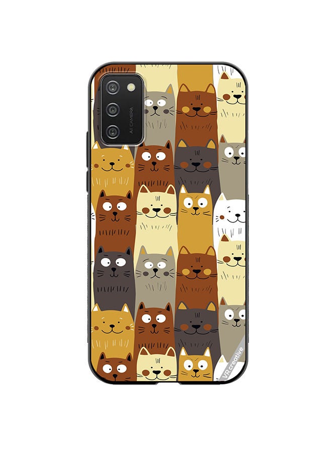 VR CREATIVE Protective Case Cover For Samsung Galaxy A02s Different Scandy Cats On Color Design Multicolour - Image 1
