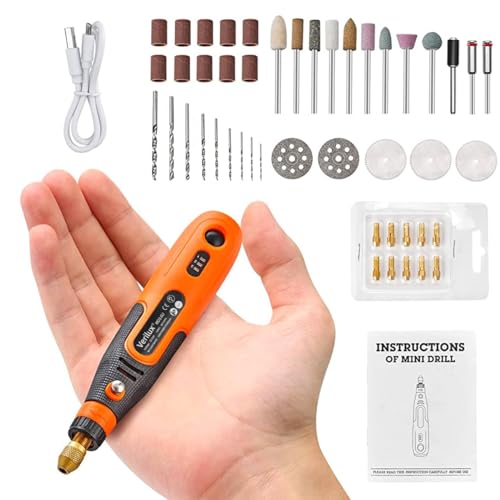 Verilux® 45pcs Mini Cordless Drill Machine, 900Ah USB Rechargeable 3 Speed Small Drill Machine for Craft, Drill Machines for Eng - Image 1
