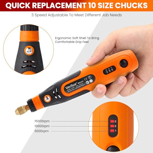 Verilux® 45pcs Mini Cordless Drill Machine, 900Ah USB Rechargeable 3 Speed Small Drill Machine for Craft, Drill Machines for Eng - Image 4