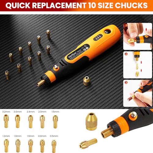 Verilux® 45pcs Mini Cordless Drill Machine, 900Ah USB Rechargeable 3 Speed Small Drill Machine for Craft, Drill Machines for Eng - Image 5