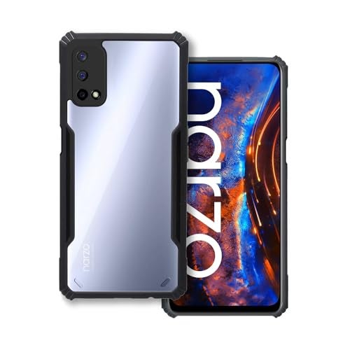 Plus 360 Degree Protection Black Border Back Cover for Realme Narzo 30 Pro - Black - Image 1