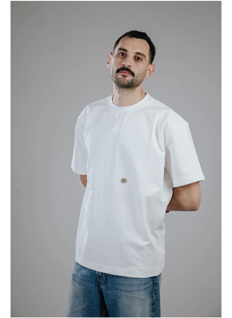 سناج فيس Snugface The Button Oversized Tshirts, White, SF15-6WHT-L