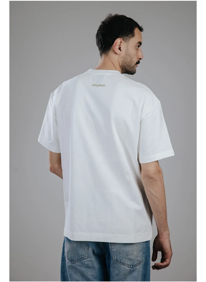 سناج فيس Snugface The Button Oversized Tshirts, White, SF15-6WHT-L