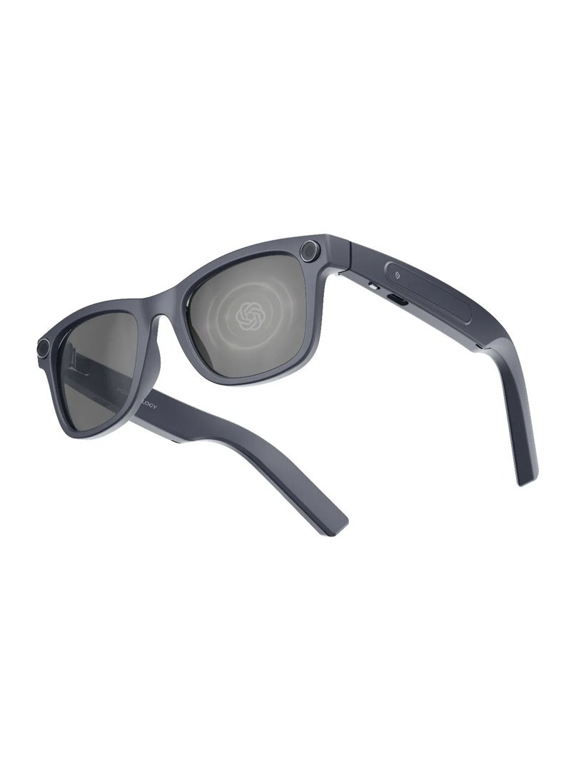 باورولوجي نظارات ذكية Paganspo AI Camera / مساعد صوتي بالذكاء الاصطناعي لتطبيقات الهواتف الذكية / ترجمة فورية / ستيريو مفتوح الأذن / حديث / للجنسين / / ميكروفون مزدوج لتقليل الضوضاء / كاميرا 8 ميجابكسل / توافق التطبيق Android و iOS / مقاومة الماء IP54 - رمادي - Image 1