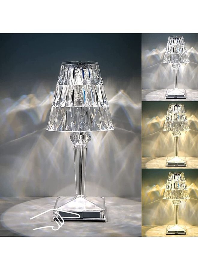 Dali Home مصابيح طاولة ماسية، مصابيح طاولة قابلة للشحن عبر USB لغرفة النوم/البار/المطعم، أضواء ليلية مع مفتاح يعمل باللمس  - Image 2