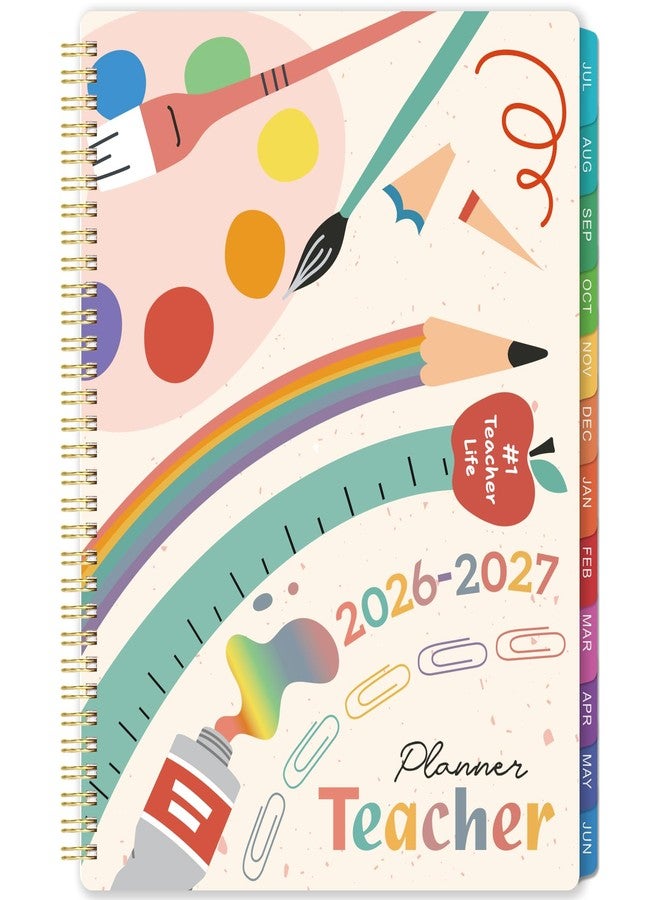 Lemome Teacher Planner 2026-2027 - Teacher Lesson Planners 2026-2027 from July 2026- June 2027, Academic Planner for School Year with Colorful Tabs and Inner Pocket, 8.5" x 11" - Image 1
