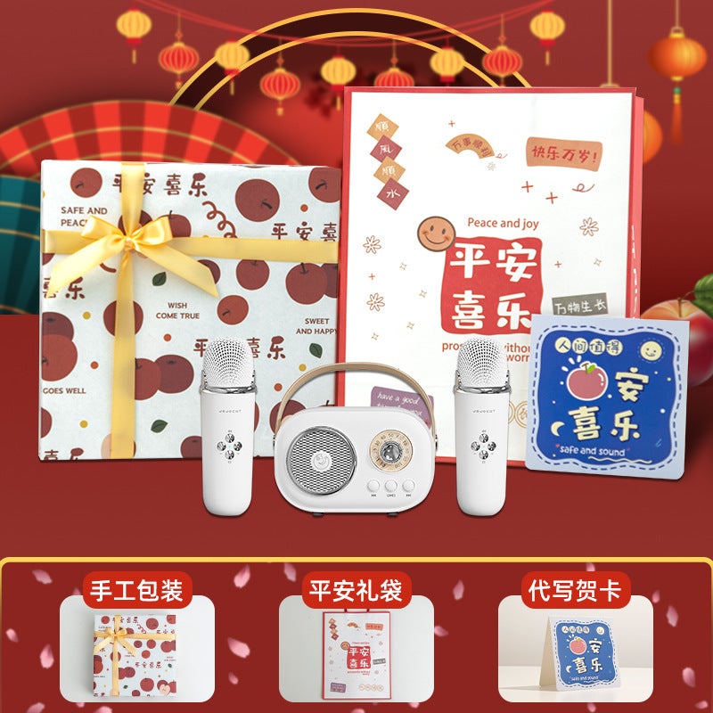 ميكروفون بلوتوث صوت مع ميكروفون غناء صوت هدية شاملة محمولة خارجية مكبر صوت كاريوكي - Image 1