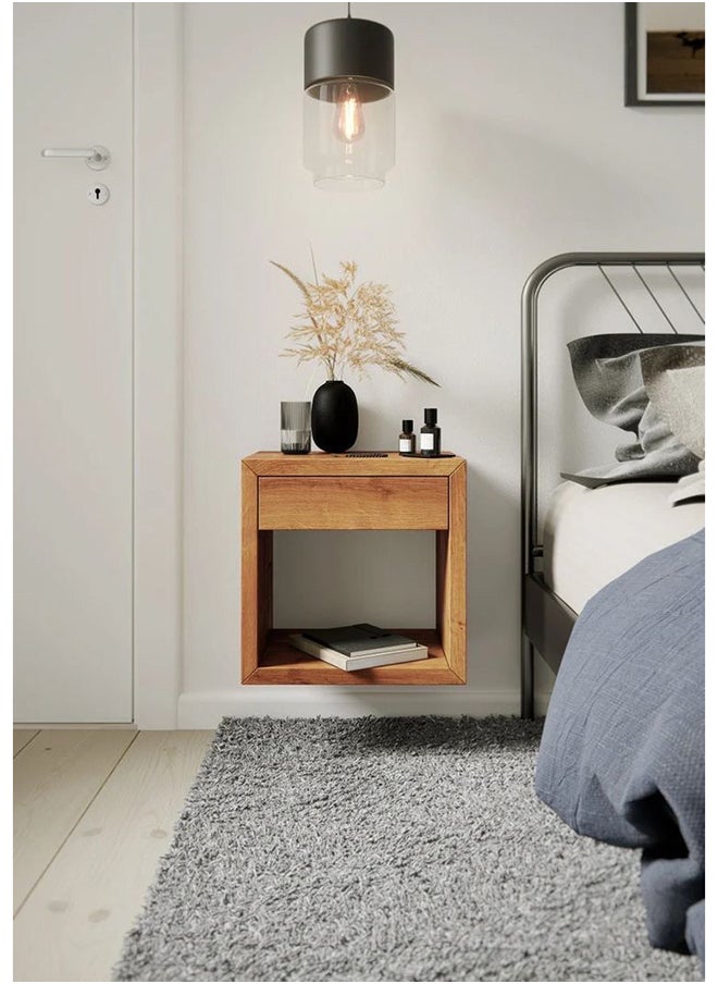 Art Wood Modern Hanging side table - Natural Suede Wood 