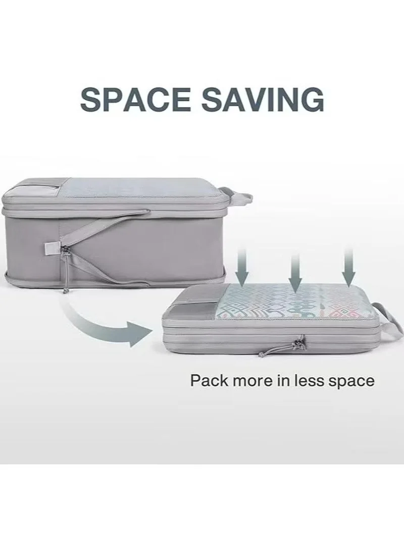 باج سمارت منظم حقائب سفر قابلة للتوسيع من باج سمارت، منظمات أمتعة خفيفة الوزن للرجال والنساء، مكعبات تعبئة ضاغطة من باج سمارت، مجموعة من ست قطع