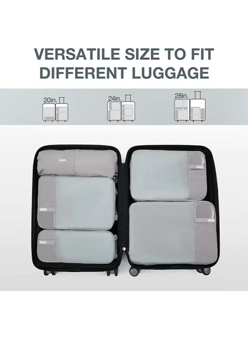 BAGSMART  BAGSMART Expandable Carry-on Luggage Organizer, Compression and Lightweight Suitcase Organizers for Men and Women, BAGSMART Compression Packing Cubes, Six-Set Travel Packing Organizers  | Best Price UAE