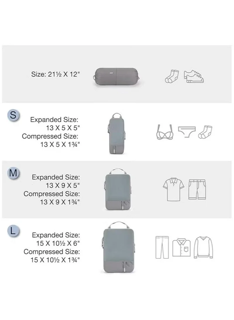 BAGSMART  BAGSMART Expandable Carry-on Luggage Organizer, Compression and Lightweight Suitcase Organizers for Men and Women, BAGSMART Compression Packing Cubes, Six-Set Travel Packing Organizers  | Best Price UAE