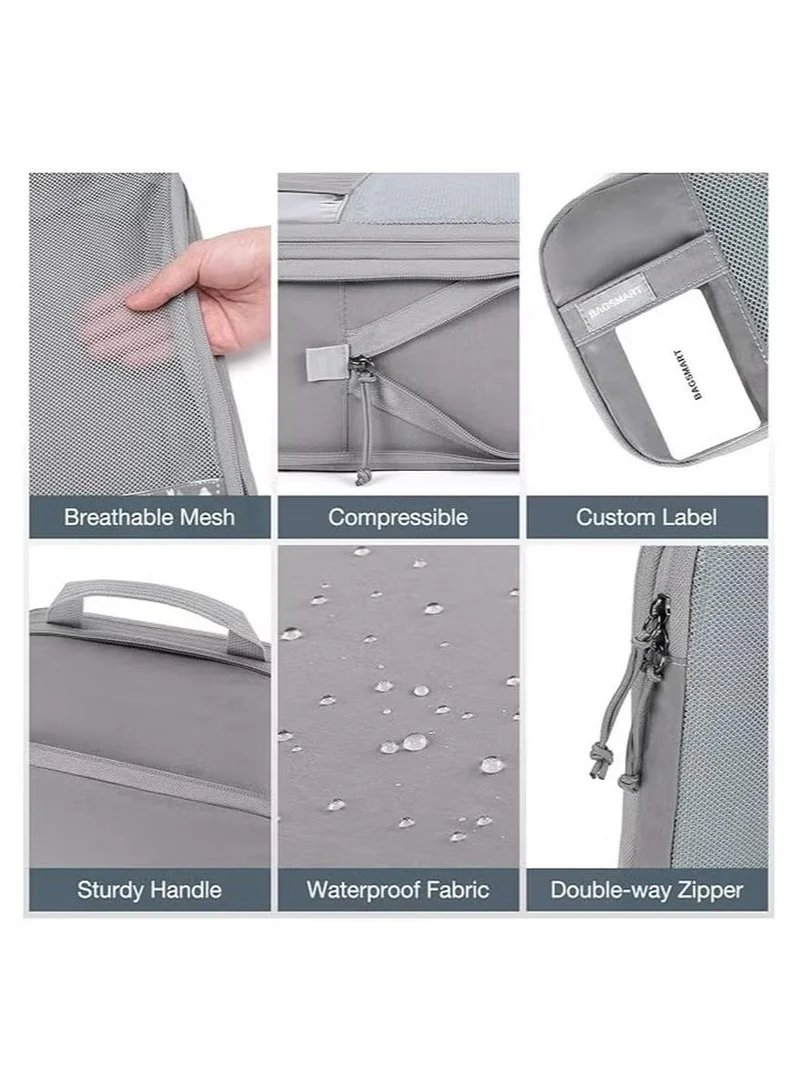 BAGSMART  BAGSMART Expandable Carry-on Luggage Organizer, Compression and Lightweight Suitcase Organizers for Men and Women, BAGSMART Compression Packing Cubes, Six-Set Travel Packing Organizers  | Best Price UAE