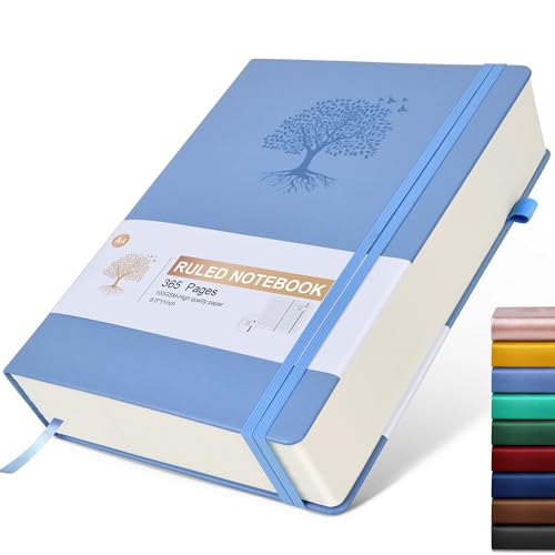 Ansopu Lined Journal Notebook, 365 Pages A4 Large Journals for Writing College Ruled Notebook, Hardcover Leather Journal for Women Men, Daily Journa Notebook for Work, Note Taking, 100Gsm Thick Paper ( 8.5" x 11" Blue) - Image 1