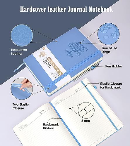 Ansopu Lined Journal Notebook, 365 Pages A4 Large Journals for Writing College Ruled Notebook, Hardcover Leather Journal for Women Men, Daily Journa Notebook for Work, Note Taking, 100Gsm Thick Paper ( 8.5" x 11" Blue) - Image 4