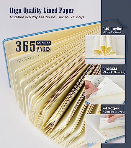 Ansopu Lined Journal Notebook, 365 Pages A4 Large Journals for Writing College Ruled Notebook, Hardcover Leather Journal for Women Men, Daily Journa Notebook for Work, Note Taking, 100Gsm Thick Paper ( 8.5" x 11" Blue) - Image 3