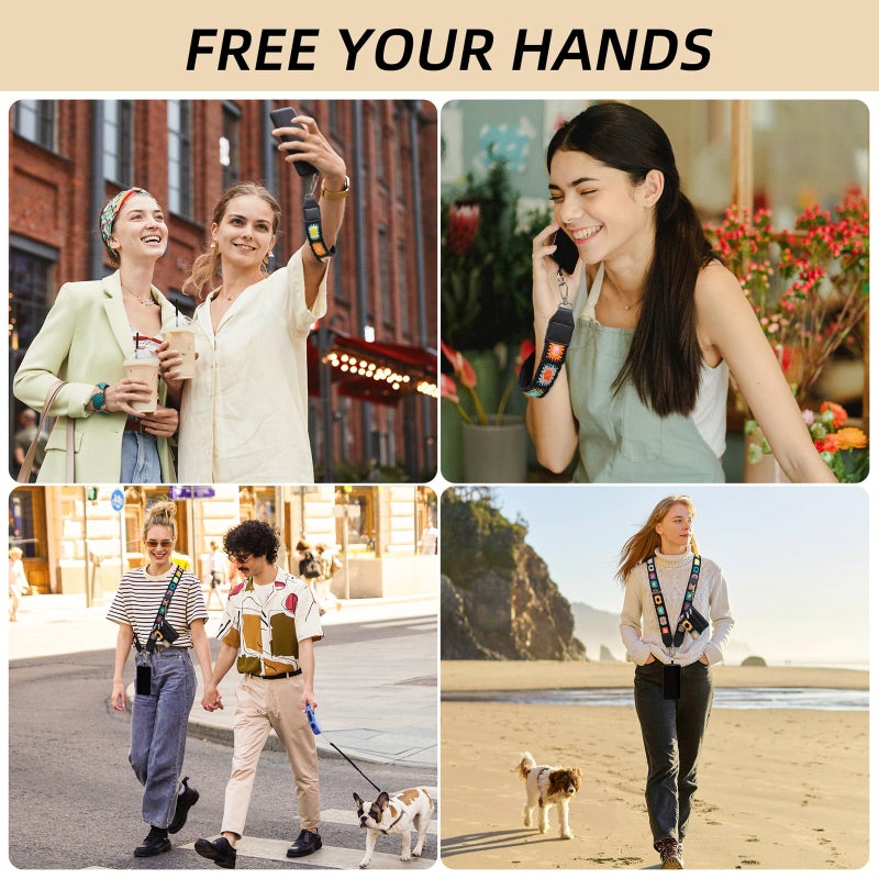 CUEDM Cell Phone Lanyard Crossbody,Adjustable Cell Phone Strap with Detachable Wristlet for Hands-Free Occasions,Clip and Go Strap for Phone with Wallet Crossbody - Image 3