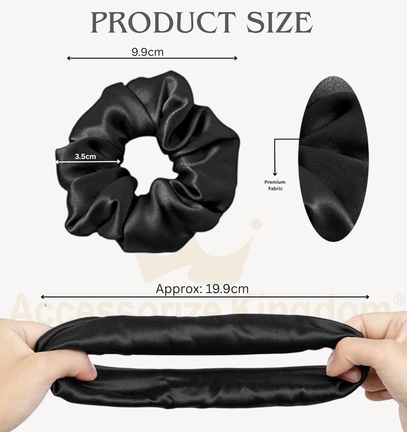 Accessorize Kingdom Premium Hair Scrunchie for Women| Scrunchies for Girls | Scrunchies for Thick, Curly, & Fine Hair | Soft & Smooth Hair Ties (Chocolate Brown, Pack of 12) - Image 4