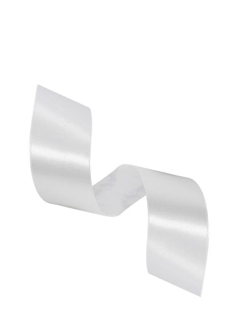 White Ribbon, 38mm-40mm x 25 Yards Fabric Satin Ribbon for Gift Wrapping, Crafts, Hair Bows Making, Wreath, Wedding Party Decoration and Other Sewing Projects - Image 2