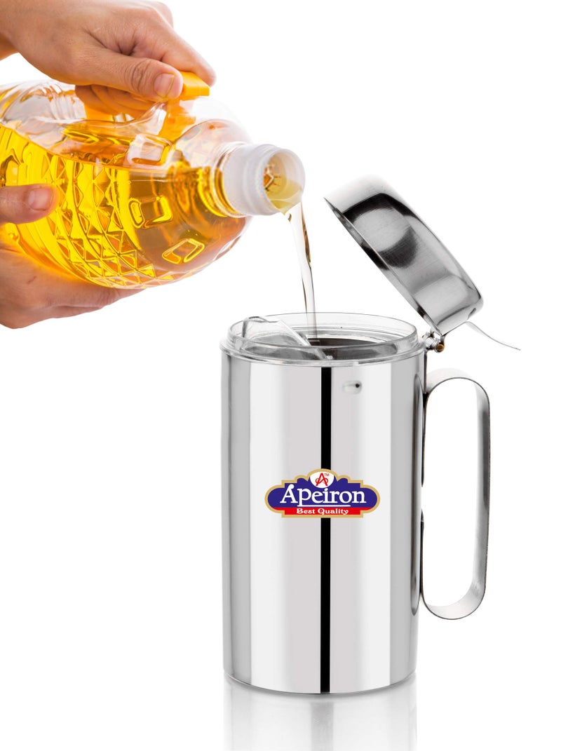 Apeiron Oil Dispenser Transparent with Handle - Stainless Steel (500ml Pack of 3) - Image 4