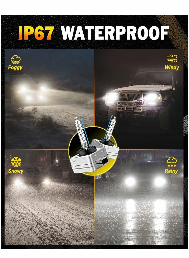 SYOSI HID Headlight Bulb, D3S 500% Brightness 16000LM, 6000K White, OEM Xenon Replacement Bulbs Plug and Play 66340 42403 42302（2 PCS）  - Image 3